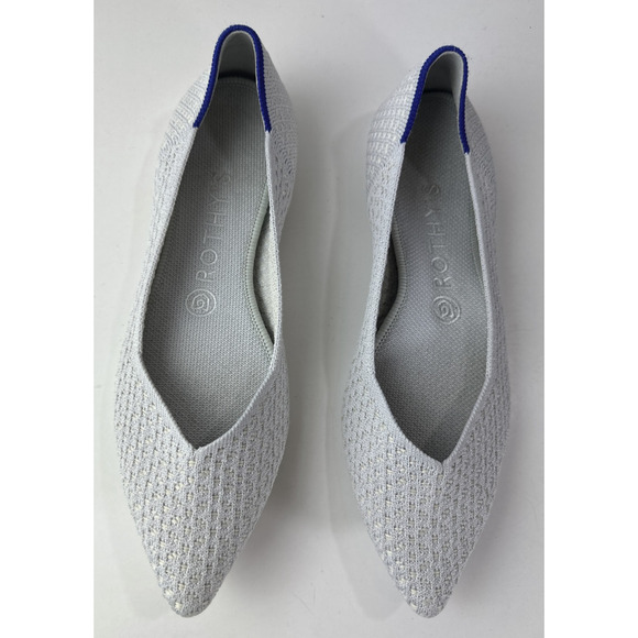 Rothy's The Point Salt Honeycomb Knit Ballet Flats Slip On Shoes Womens Size 8.5 - Picture 10 of 10